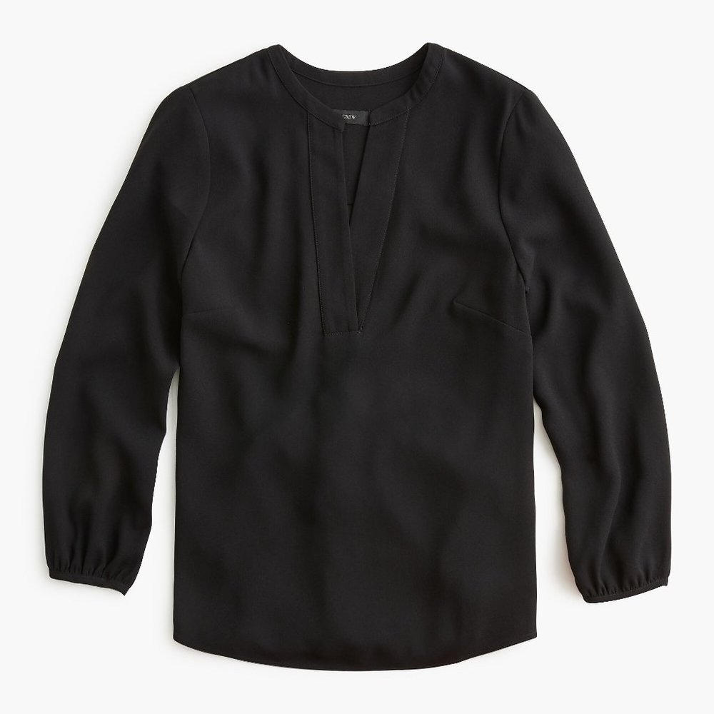 J Crew V Neck Black Work Blouse (NWT)